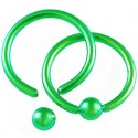 Tragus anneau acier chirurgical vert