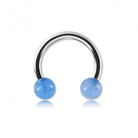 Labret anneau acier spiral boule