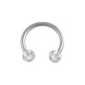 Tragus anneau acier fer a cheval boule multi couleurs