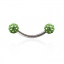 Piercing Arcade Acier Boule Cristal blanche Recouverte de Resine