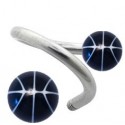 Piercing Labret Anneau Aicer Spiral Boule Rayé