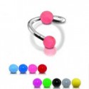 Piercing Labret Anneau Acier Spiral Boule Rose