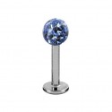 Piercing Tragus Titane G23 Boule Cristal Recouverte de Résine