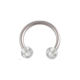 Labret anneau acier spiral boule