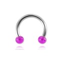 Labret anneau acier spiral boule