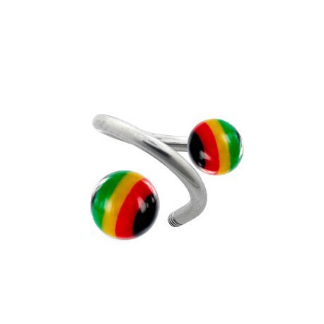 Piercing Spiral Acier Boule bioflex Jamaïque