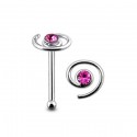 Piercing Nez Argent 925 Cristal Spiral