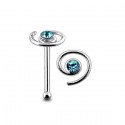 Piercing Nez Argent 925 Cristal Spiral