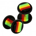 Faux plug couleur rasta acier