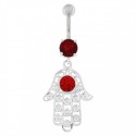 Nombril pendant main de fatma argent 925