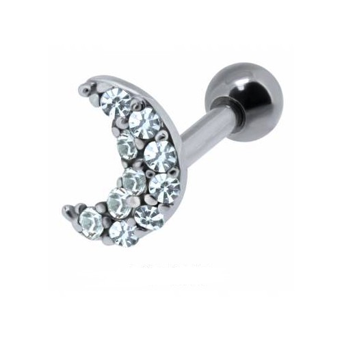 Helix acier motif lune cristal