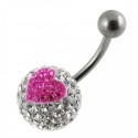 Piercing Nombril Boule Cristal Coeur