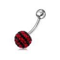 Nombril boule cristal point rouge et noir