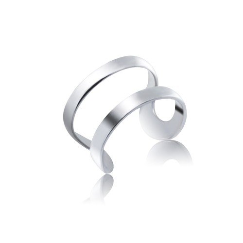 Bague d'oreille helix double courbe argent 925