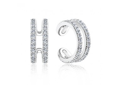 Bague d'oreille helix double multi pierre cristal argent 925