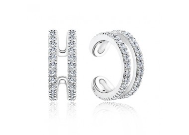 Bague d'oreille helix double multi pierre cristal argent 925