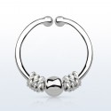 Faux nez boule anneau septum argent 925