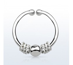 Faux nez boule anneau septum argent 925