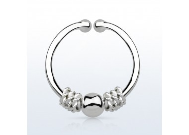 Faux nez boule anneau septum argent 925