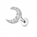 Helix acier motif style lune cristal