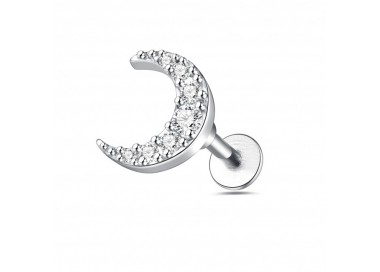 Helix acier motif style lune cristal