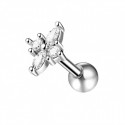 Helix acier style fleur cristal