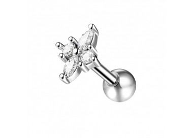 Helix acier style fleur cristal